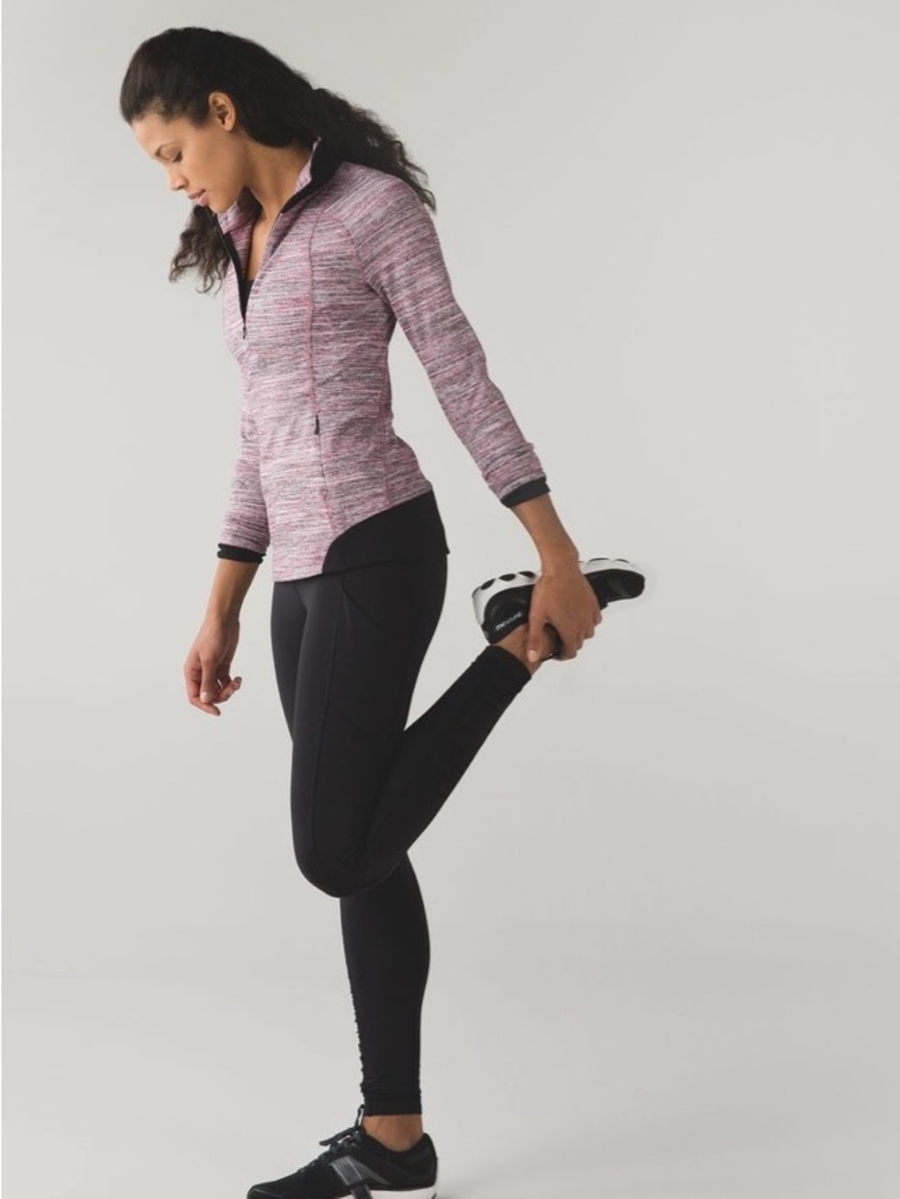 Lululemon Runderful 1/2 Zip Space Dye Camo Berry Rumble Multi Black Pullover